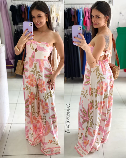 Macacão Pantalona Sunset - Rosa