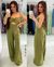 Macacão Pantalona Dominique - Verde Oliva - comprar online