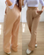 Calça Pantalona Linho Anny Bege