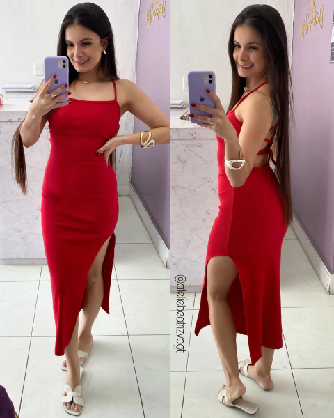 Vestido Mídi Tabata - Vermelho