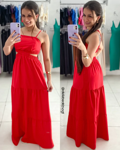 Vestido Longo Anitta - Vermelho