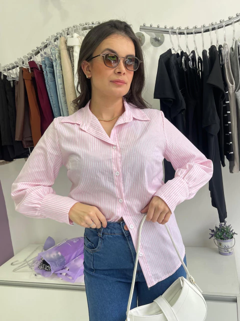 Camisa Valen - Listrada Rosa - comprar online
