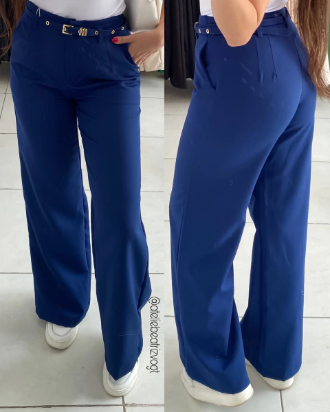 Calça Pantalona Karine - Azul Marinho