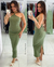 Vestido Canelado Dianna - Verde Oliva - comprar online