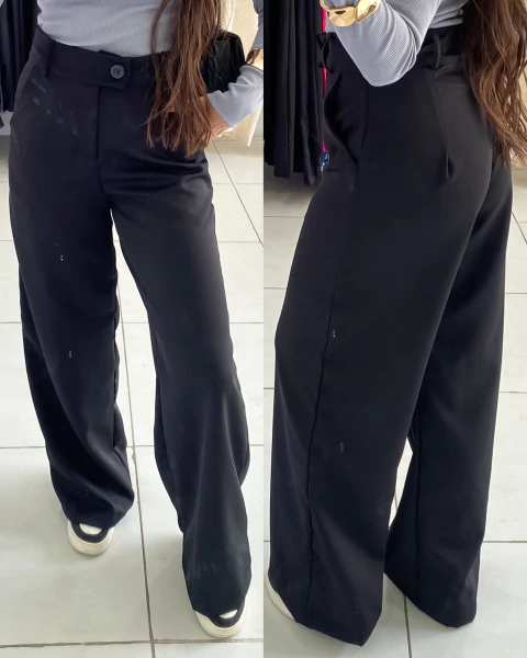 Calça Pantalona Nádia - Preto - comprar online