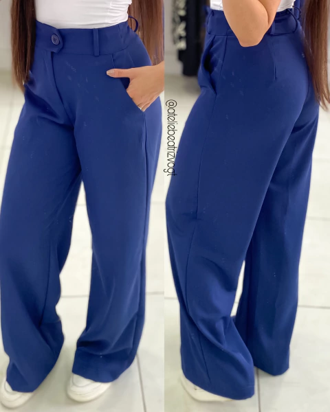 Calça Pantalona Nádia - Azul Marinho - comprar online
