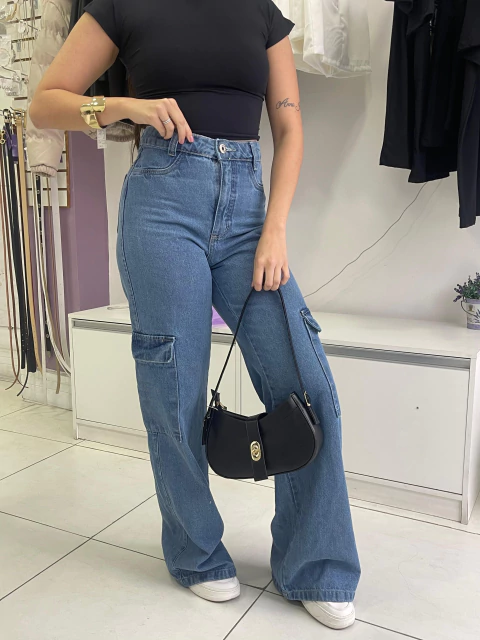Calça Jeans Cargo - Luiza - comprar online