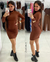 Vestido Vitória Manga Longa - Marrom - comprar online