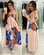 Vestido Valentina - Marrom e Azul - comprar online
