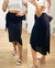 Saia Camila Midi Linho - Preto