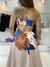 Vestido Valentina - Marrom e Azul - Ateliê Beatriz Vogt 