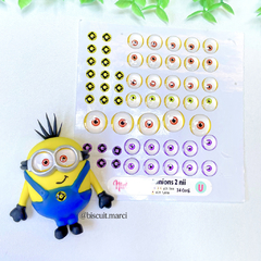Olhos Resinados Minions 2 nii (CARTELA PARA O MOLDE DA FABY RODRIGUES) na internet