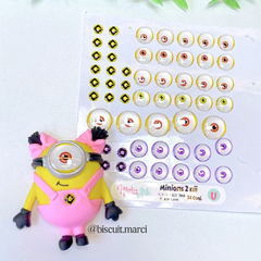 Olhos Resinados Minions 2 nii (CARTELA PARA O MOLDE DA FABY RODRIGUES)