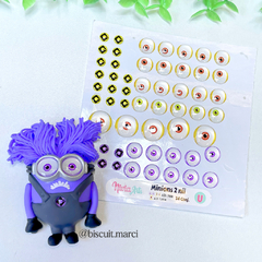 Olhos Resinados Minions 2 nii (CARTELA PARA O MOLDE DA FABY RODRIGUES) - comprar online