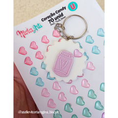 Apliques Resinados Coração Candy 01 - comprar online