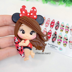 Apliques Resinado Surf Minnie - Nivia Arts