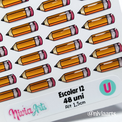 Apliques Resinados Escolar 12 (Lápis) - comprar online