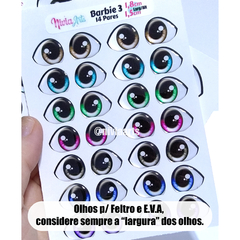 Olhos Resinados Barbie 3 - Feltro e E.V.A