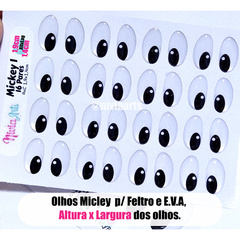 Olhos Resinados 060na - Mickey 01 - Feltro e E.V.A