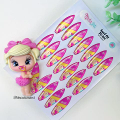 Apliques Resinado Surf Barbie 01 - Nivia Arts