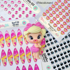 Apliques Resinado Surf Barbie 01 - loja online