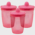 Kit 3 Copos De Transição Alimentar Infantil Bebê 6 Meses Livre De Bpa 250ml Rosa Clingo - Promoção 200723