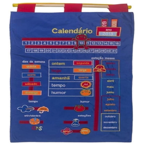 Calendário Bordado Português Antialérgico 72Cm