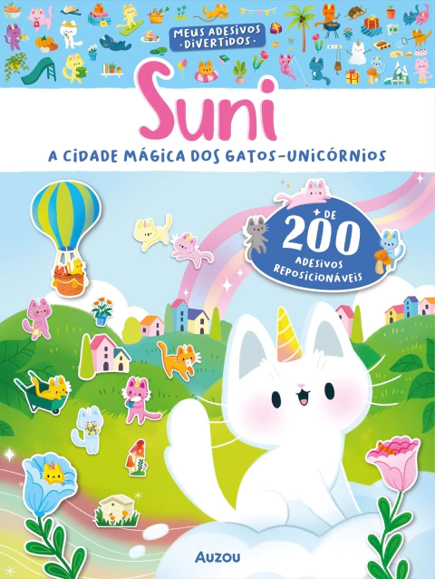 Livro Meus adesivos divertidos: Suni, a cidade mágica dos gatos-unicórnios