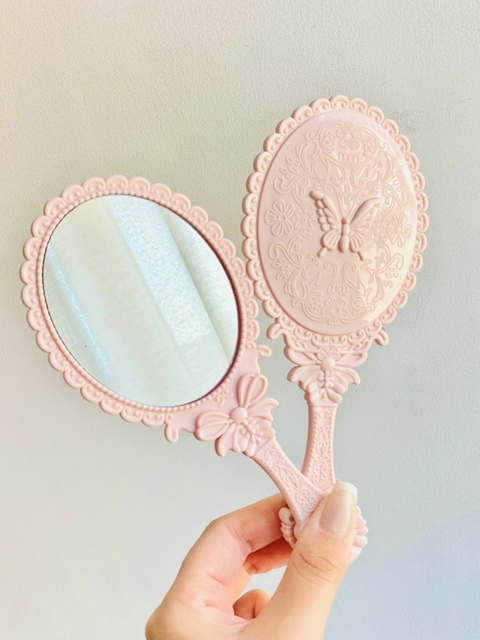 Espelho de Mão Rosa