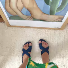 Sandália Carmen azul bic