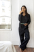 Conjunto poplín negro (camisa manga larga y pantalón)