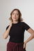 Blusa Básica Gola Careca - Preta