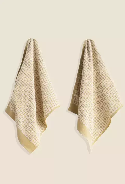 Toallas de cocina Oporto Mostaza set x 2