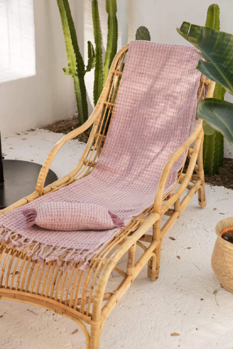 Set toallón de playa y almohada Ola lila