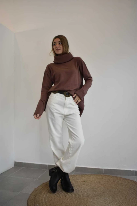 Jeans Full Recto Crema