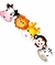 GLOBO METALIZADO GUIRNALDA ANIMALITOS 75X35CM
