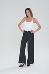 ART 2667 PANTALÓN PALAZZO HILADO DE LUREX NEGRO - comprar online