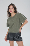 ART 2592 REMERA PRE LAVADA MULTITACHAS VERDE - comprar online