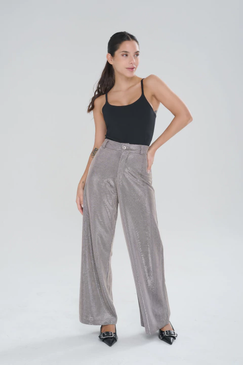 ART 2667 PANTALÓN PALAZZO HILADO DE LUREX PELTRE - comprar online