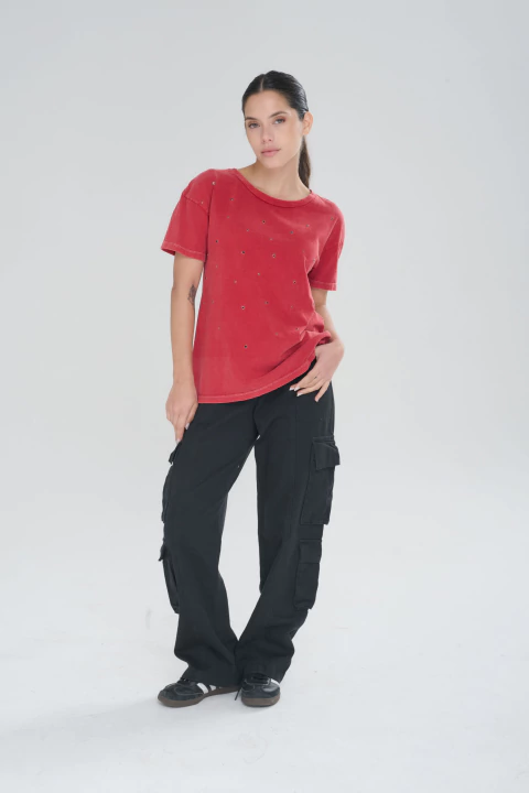 ART 2595 REMERON PRE LAVADO FULL TACHAS ROJO - comprar online