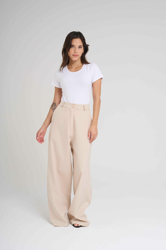 ART 2721 PANTALÓN SASTRERO SIN PINZA Y CON CINTURA ELÁSTICA NATURAL