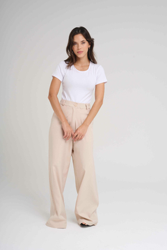 ART 2721 PANTALÓN SASTRERO SIN PINZA Y CON CINTURA ELÁSTICA NATURAL en internet
