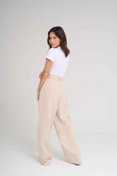 ART 2721 PANTALÓN SASTRERO SIN PINZA Y CON CINTURA ELÁSTICA NATURAL - tienda online