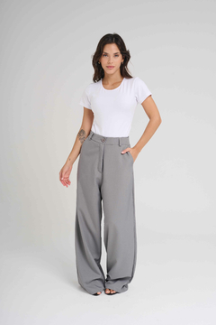 ART 2721 PANTALÓN SASTRERO SIN PINZA Y CON CINTURA ELÁSTICA GRIS