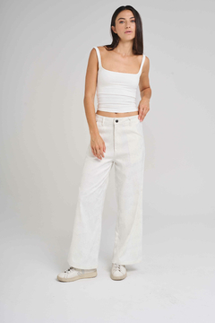 ART 2631 PANTALON GABARDINA FOIL BLANCO - tienda online