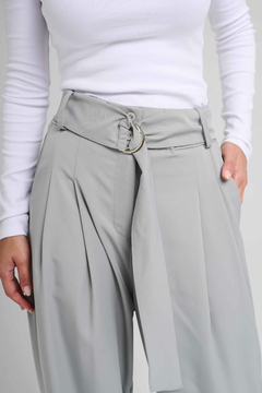 ART 2689 PANTALÓN PALAZZO TWILL CINTO GRIS - comprar online