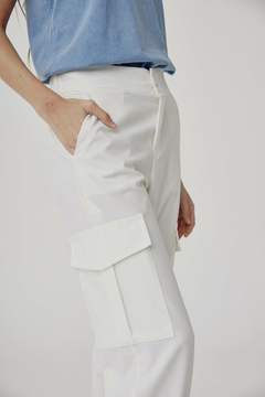 PANTALON SASTRERO CARGO TWILL BLANCO en internet