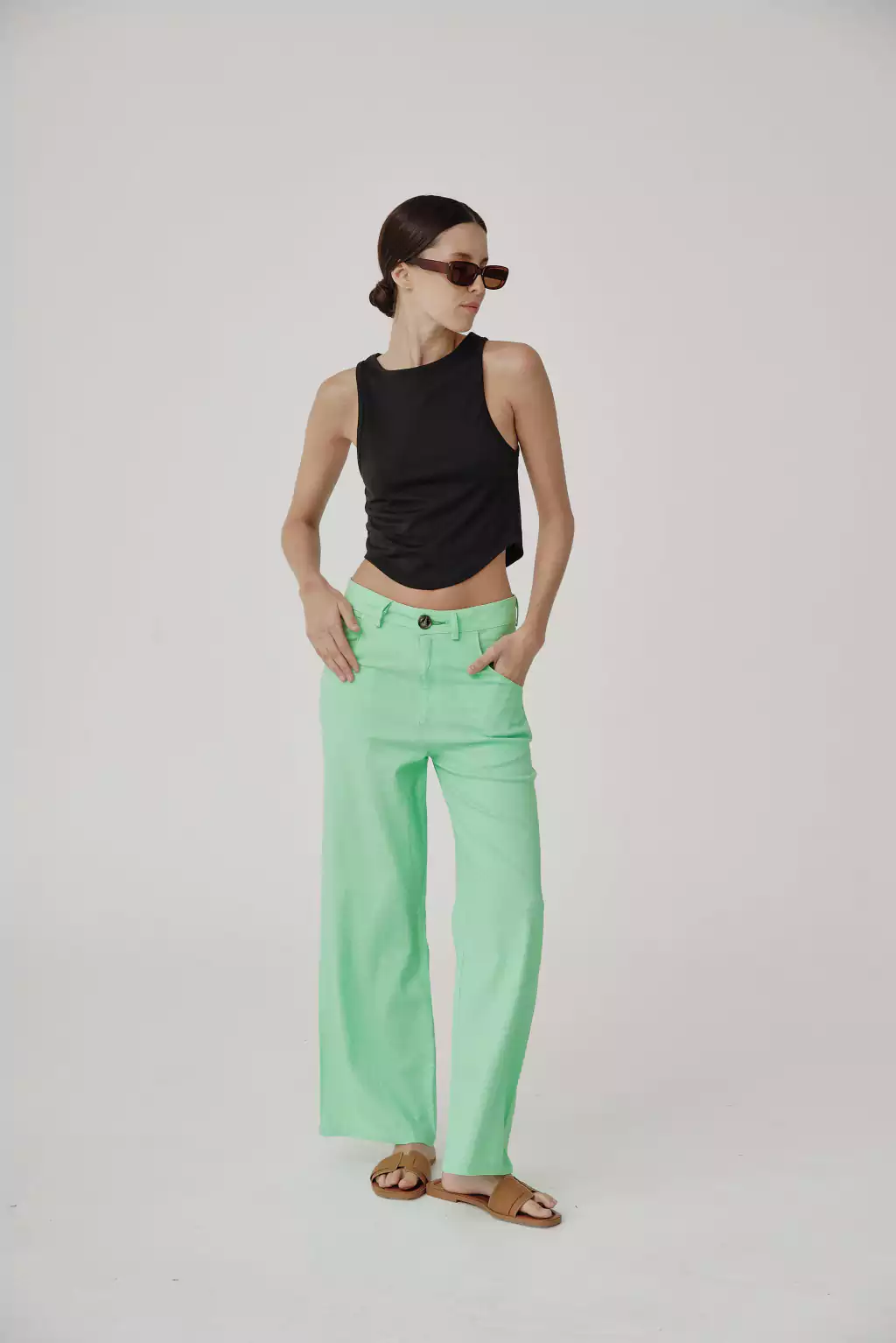 Pantalon Lino Sastrero Ancho Lima thumbnail 3