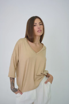 ART 2581 REMERON SIMIL GAMUZA MULTITACHITAS BEIGE en internet