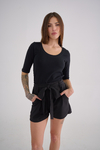 ART 2566 REMERA DE ALGODON CON LYCRA SOFT CUELLO REDONDO NEGRA